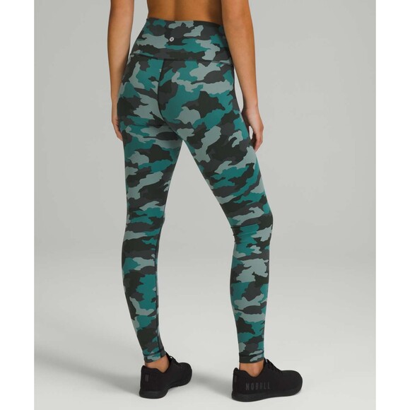 Lululemon Wunder Train High-Rise Tight 28" Heritage 365 Camo Tidewater Teal Mult - Picture 2 of 10